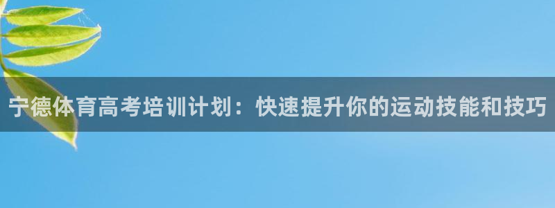 焦点娱乐拉菲11：宁德体育高考培训计划：快速提升你的